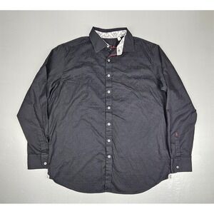 Robert Graham Button Up Shirt Mens 2XL. Black Paisley Geometric Cuffs Longsleeve